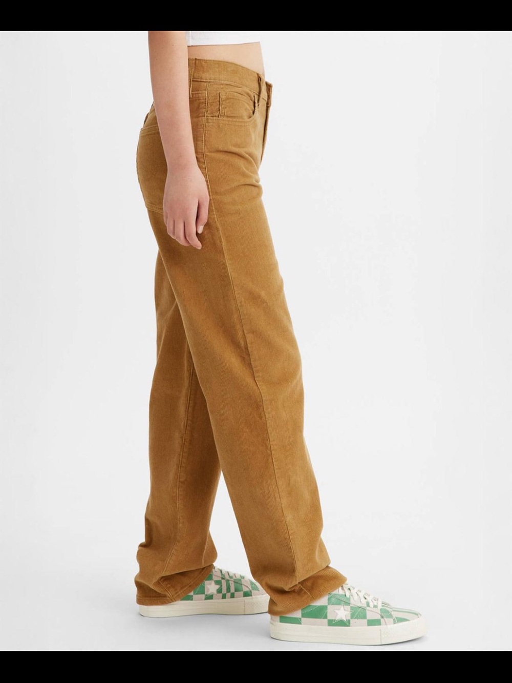 Levi’s ’94 Baggy Corduroy Pants Women’s 26 Khaki Tan High Rise Relaxed Straight